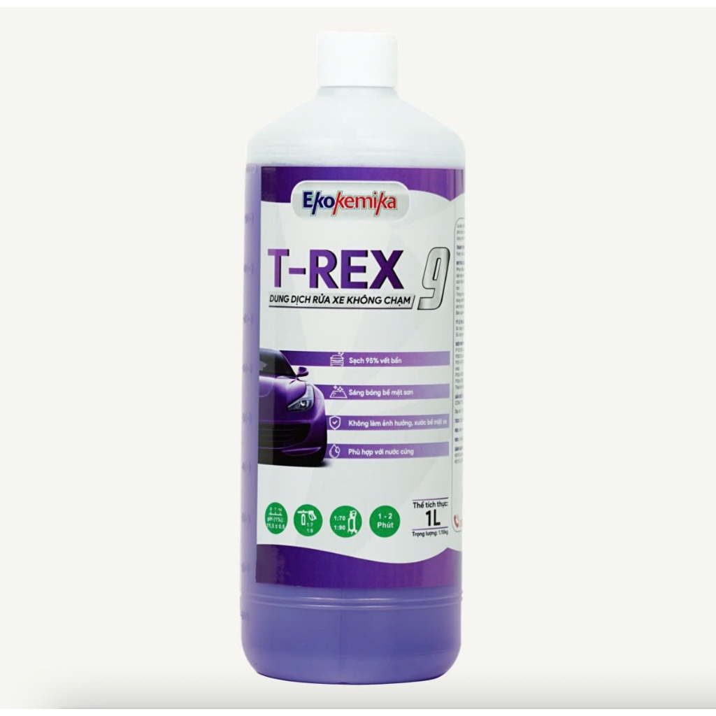 NƯỚC RỬA Ô TÔ - XE MÁY KHÔNG CHẠM ĐẶC BIỆT T-REX 9 EKOKEMIKA ITALY -1L