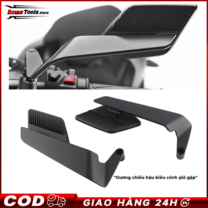 【 🔥COD🔥】 1 Đôi Gương chiếu hậu Xe máy Có thể Điều chỉnh cánh gió Xoay Mặt Kính trắng Gắn cho mọi dòng xe