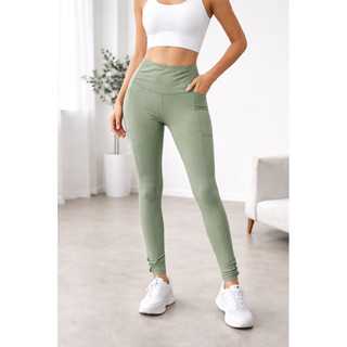 Quần tập gym yoga cho nữ cạp cao có túi 2 bên chất vải co giãn 4 chiều, ôm dáng, tôn eo hàng VNXK