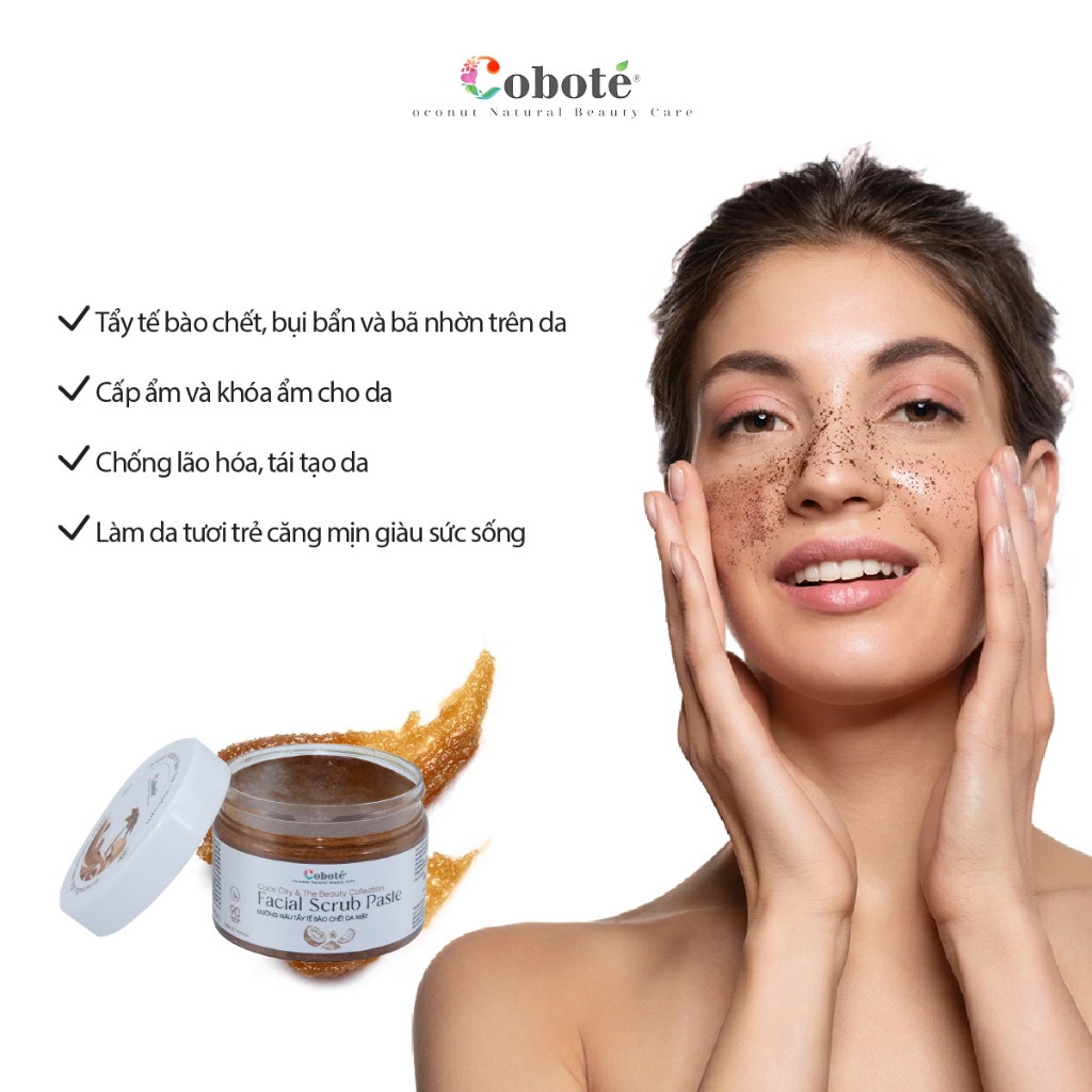 Tẩy tế bào chết da mặt - đường nâu làm sạch các bụi bẩn và bã nhờn trên da, giúp da thông thoáng hơn