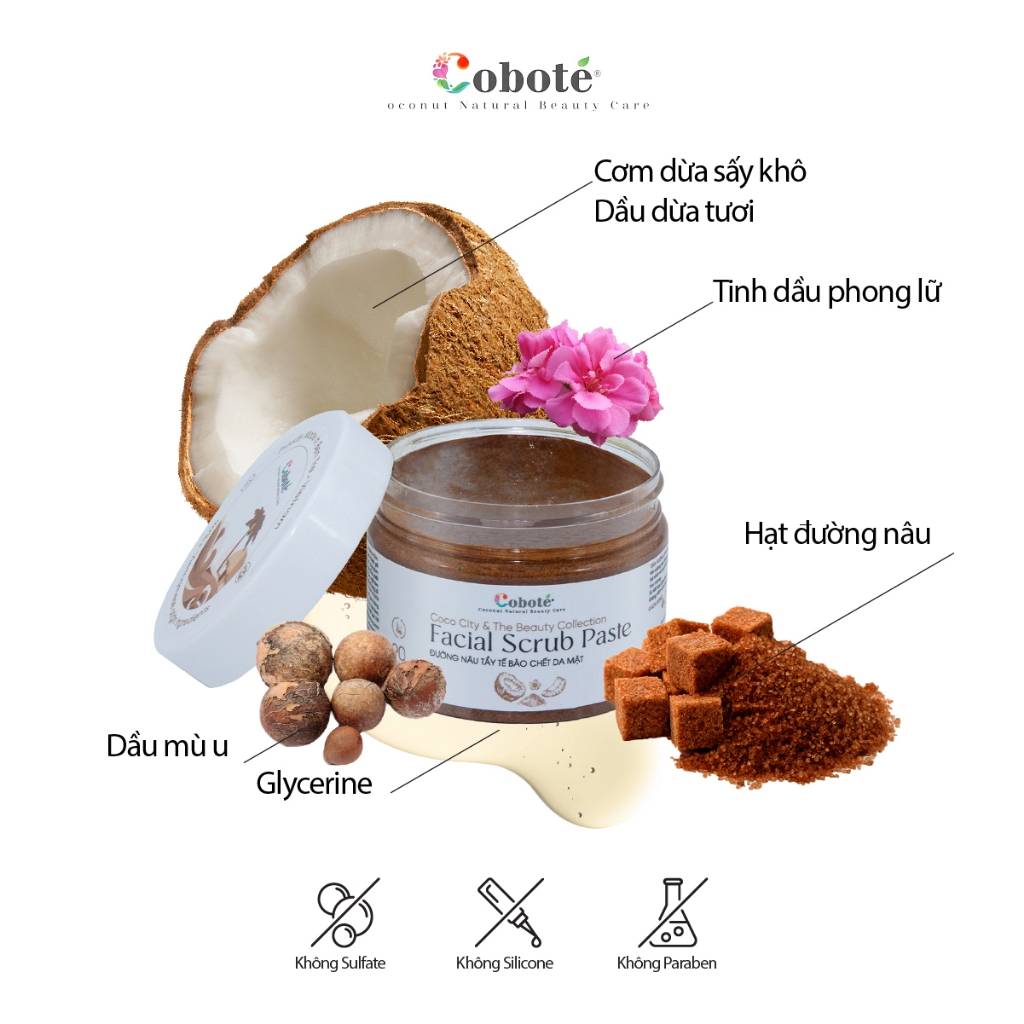 Tẩy tế bào chết da mặt - đường nâu làm sạch các bụi bẩn và bã nhờn trên da, giúp da thông thoáng hơn