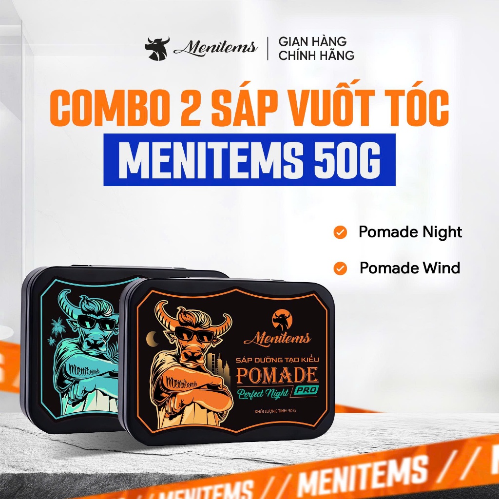 Combo Sáp dưỡng tạo kiểu Menitems, sáp vuốt tóc giữ nếp tạo kiểu tự ...