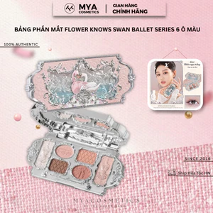 Bảng Phấn Mắt Flower Knows Swan Ballet Series 6 Màu Hiệu Ứng Lâu Dài Bột Mượt 6.5g [Hoa Biếc Chính Hãng]