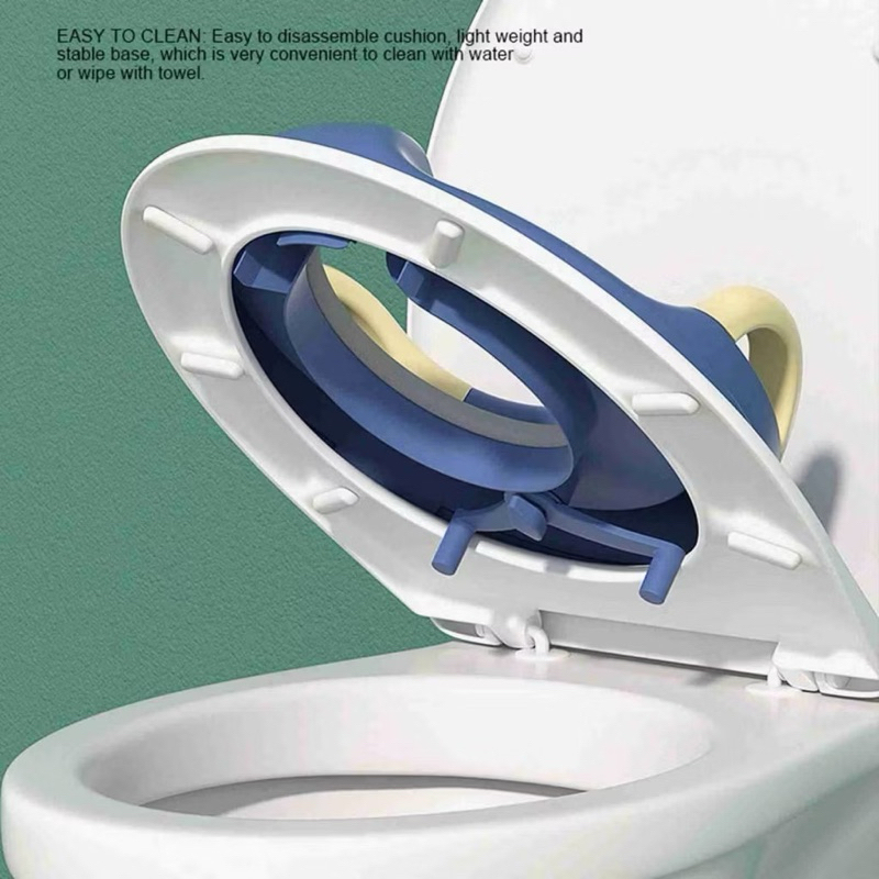 Bệ Lót Bồn Cầu Cho Bé Chất Liệu Nhựa Pvc Có Tay Nắm Chắc Chắn An Toàn Cho Bé