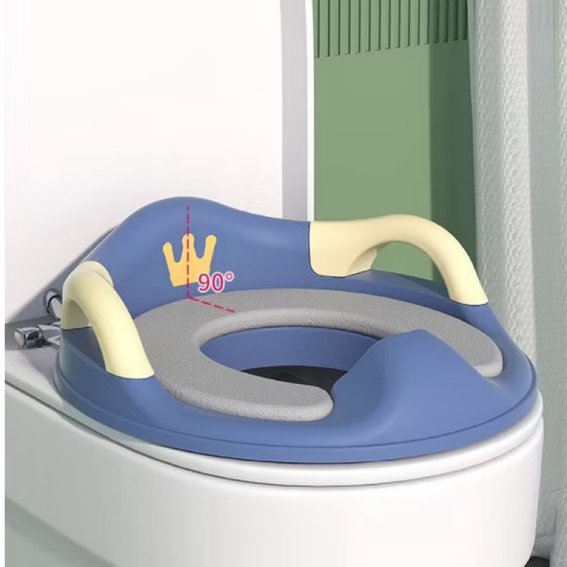 Bệ Lót Bồn Cầu Cho Bé Chất Liệu Nhựa Pvc Có Tay Nắm Chắc Chắn An Toàn Cho Bé