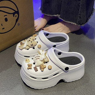 Dép sục nữ đế cao 8cm Mita kèm 14 charm Cá mèo bông cá tính  kiểu sandal quai hậu CS-194
