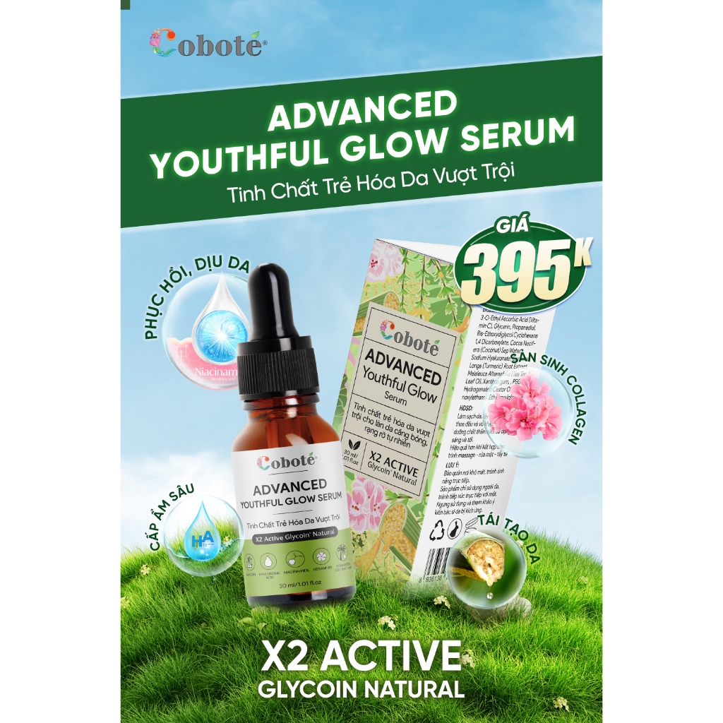Serum trẻ hóa da advanced youthful glow dưỡng ẩm căng bóng 3ml/30ml