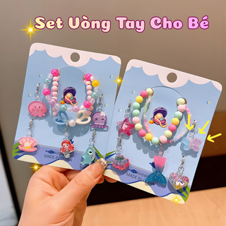 Set Vòng Tay Hạt Charm Tiên Cá, Thỏ Dễ Thương Cho Bé Gái, Màu Sắc Nổi Bật, Phụ Kiện Thời Trang Đáng Yêu Cho Bé