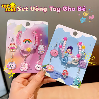 Set Vòng Tay Hạt Charm Tiên Cá, Thỏ Dễ Thương Cho Bé Gái, Màu Sắc Nổi Bật, Phụ Kiện Thời Trang Đáng Yêu Cho Bé