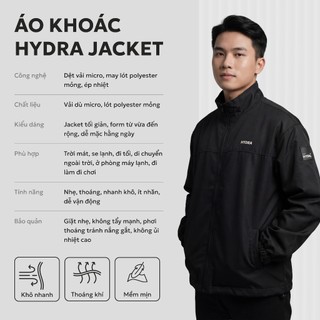 Áo Bomber Jacket Hydra Vải Dù Túi Ẩn Tay Áo Điều Chỉnh
