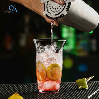 Ly trà chanh 1003, cốc thủy tinh trụ trơn miệng loe dùng pha trà chanh, cocktail, sinh tố, nước ép