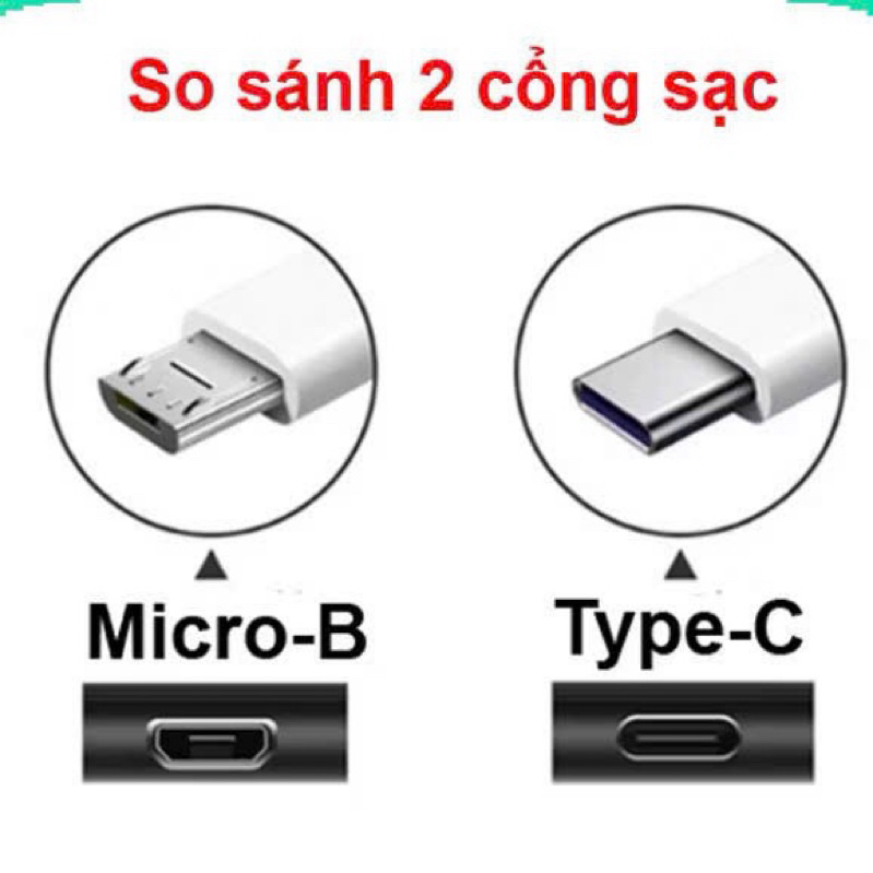 Dây cáp sạc dòng 1A không truyền dữ liệu cổng type C / lightning