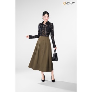 Áo Thun 𝐂𝐂𝐇𝐀𝐓 Dáng Ôm Ren Ava Bloom Cổ Đức Sang Trọng Chất Liệu Cao Cấp 16TDR2002OT