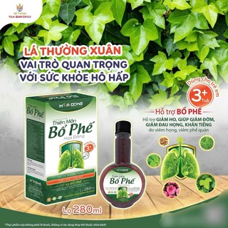 Siro Thiên Môn Bổ Phế Hoa Đông - hỗ trợ giảm ho, tiêu đờm, giảm đau rát họng, khản tiếng do ho viêm họng, chai 280ml