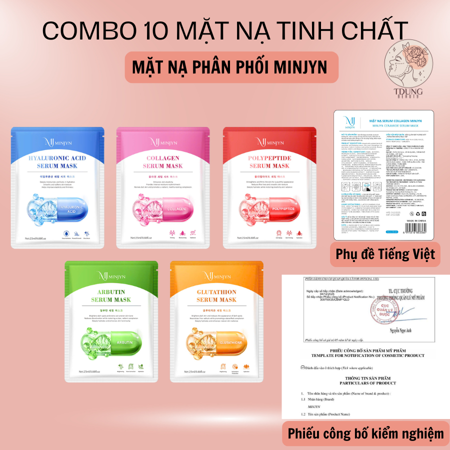 [COMBO 10] Mặt nạ MINJYN cấp nước giúp da căng bóng mịn màng sáng da phục hồi da mask