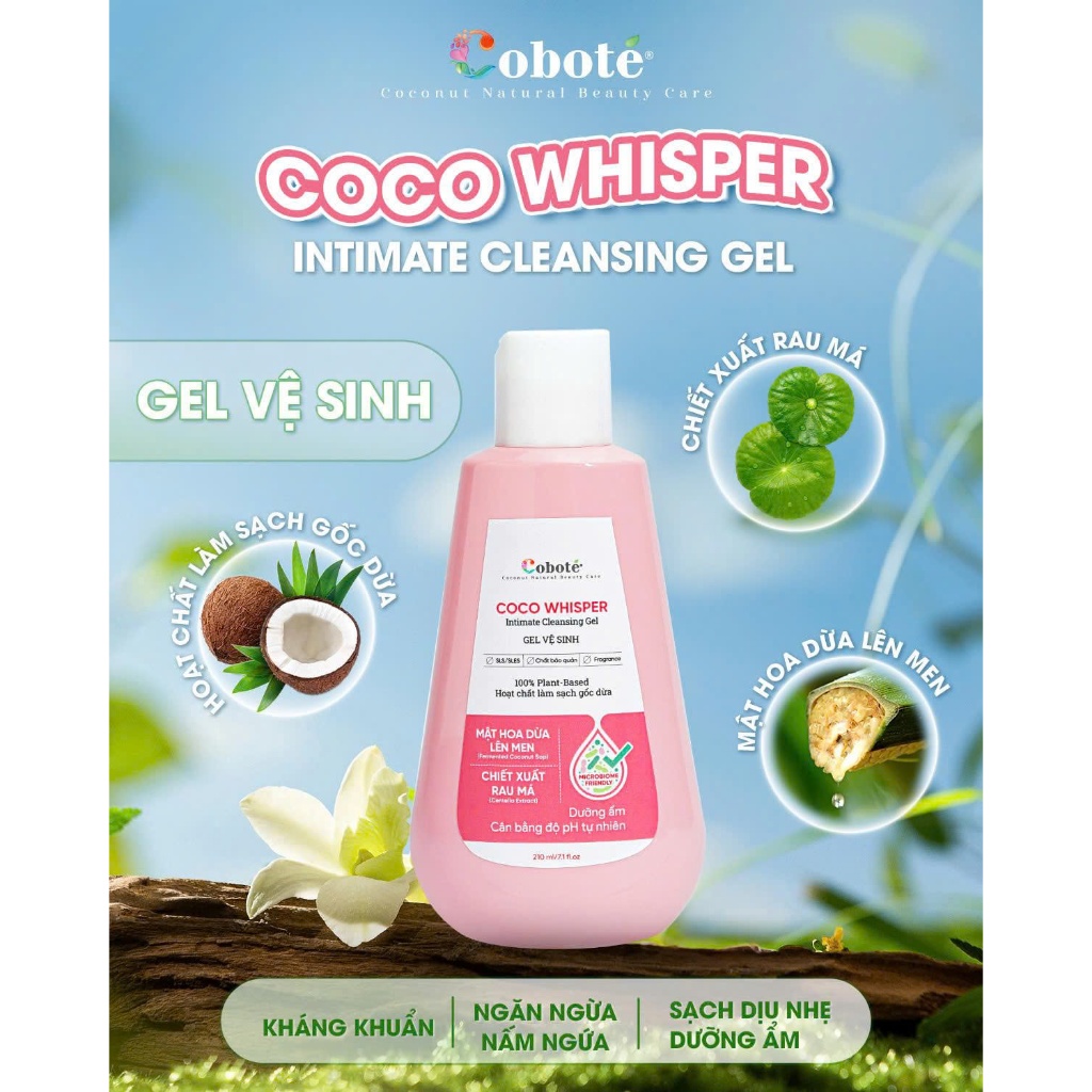 Dung Dịch Vệ Sinh Làm Sạch Dịu Nhẹ Coco Whisper Intimate Cleansing Gel 30ml 210ml