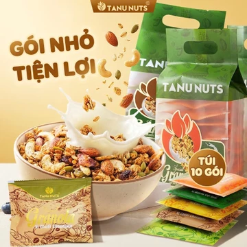 Ngũ cốc granola siêu hạt gói nhỏ tiện lợi Special TANU NUTS, ngũ cốc ăn sáng mix hat dinh dưỡng
