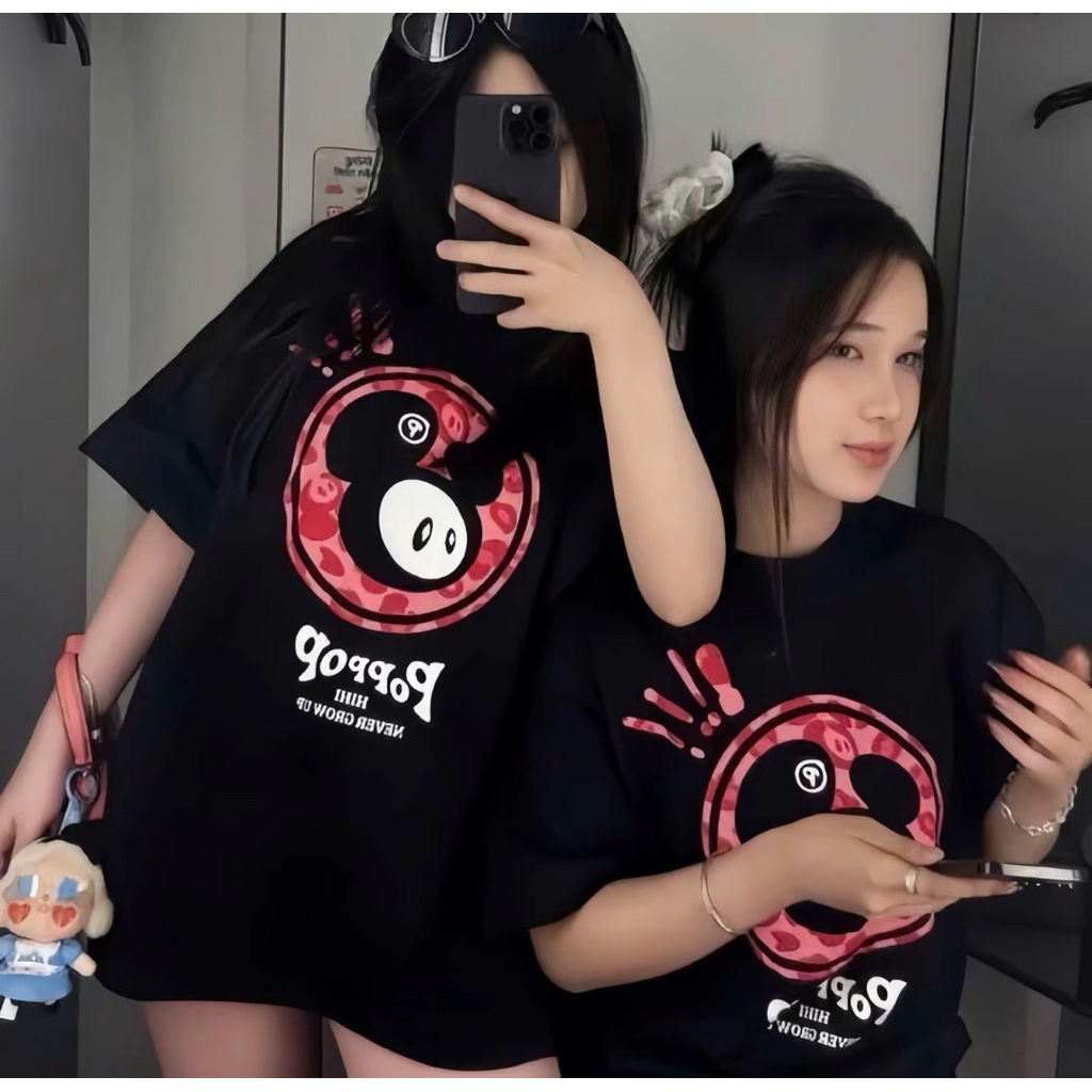 [ áo phông nam nữ] Poppop  dáng rộng cho cả Nam và Nữ.Chất polyester co giãn Hình in sắc nét không bong tróc by T&T SHOP