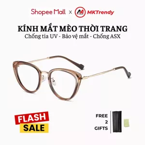 Kính mắt mèo nữ gọng kim loại chống ánh sáng xanh chống tia UV thời trang K68