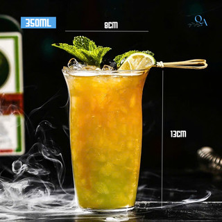 Ly trà chanh 1003, cốc thủy tinh trụ trơn miệng loe dùng pha trà chanh, cocktail, sinh tố, nước ép