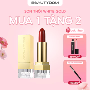 Combo Son Thỏi & Son Lì Cao Cấp, Tặng Son Kem Nhung Cọ Phấn Mềm Mượt, Màu Chuẩn, Dưỡng Môi Căng Mọng