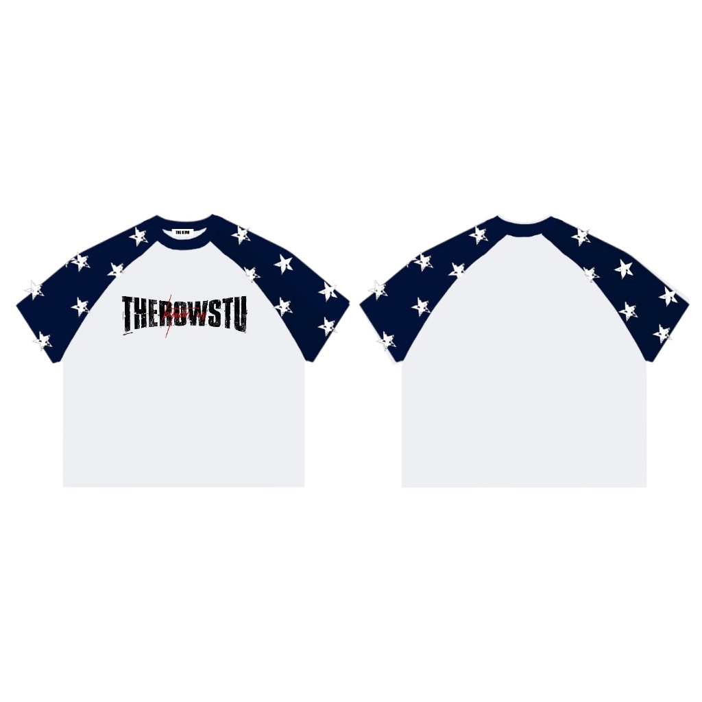 THEROW Áo Thun Boxy Raglan Tay Ngôi Sao Local Brand Tay Ngắn Cotton Phối Borip 250gsm Áo Phông Forrm Rộng Unisex Nam Nữ | BigBuy360 - bigbuy360.vn