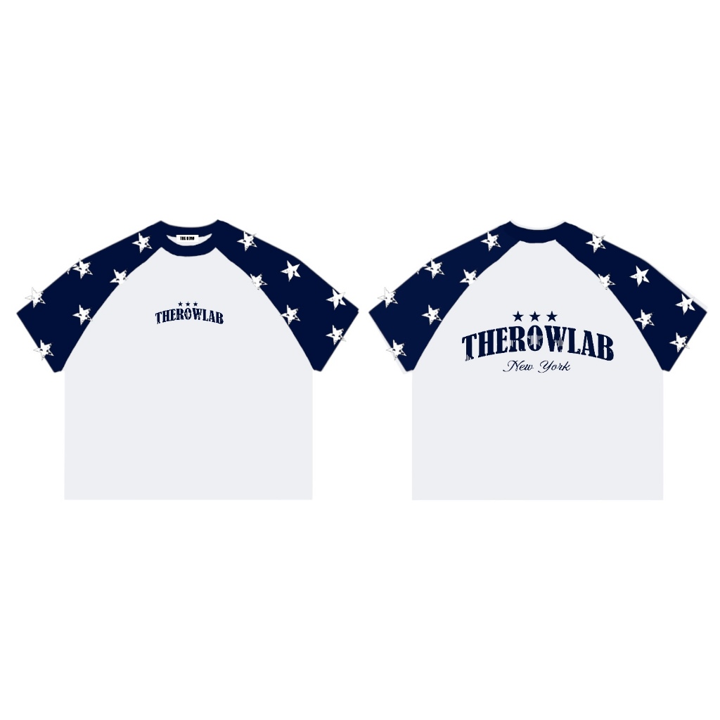 THEROW Áo Thun Boxy Raglan Tay Ngôi Sao Local Brand Tay Ngắn Cotton Phối Borip 250gsm Áo Phông Forrm Rộng Unisex Nam Nữ | BigBuy360 - bigbuy360.vn