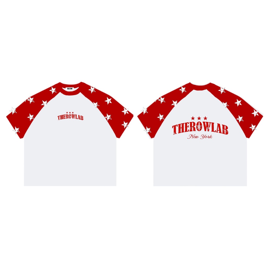THEROW Áo Thun Boxy Raglan Tay Ngôi Sao Local Brand Tay Ngắn Cotton Phối Borip 250gsm Áo Phông Forrm Rộng Unisex Nam Nữ | BigBuy360 - bigbuy360.vn