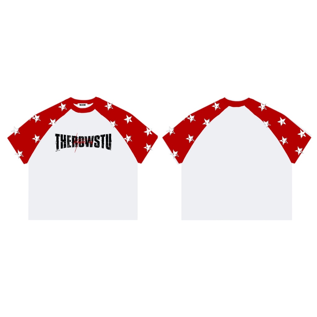 THEROW Áo Thun Boxy Raglan Tay Ngôi Sao Local Brand Tay Ngắn Cotton Phối Borip 250gsm Áo Phông Forrm Rộng Unisex Nam Nữ | BigBuy360 - bigbuy360.vn