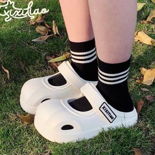 Dép sục nữ đế cao 4cm XIXITIAO trơn form Mary Jane mũi tròn Mita kiểu sandal Mita CS-158
