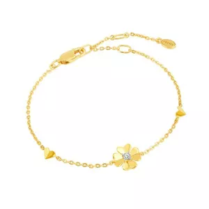 PRIMA Lắc tay Kim Cương - Vàng 9K - Cỏ 4 Lá - Lucky Flower - 9991L0443