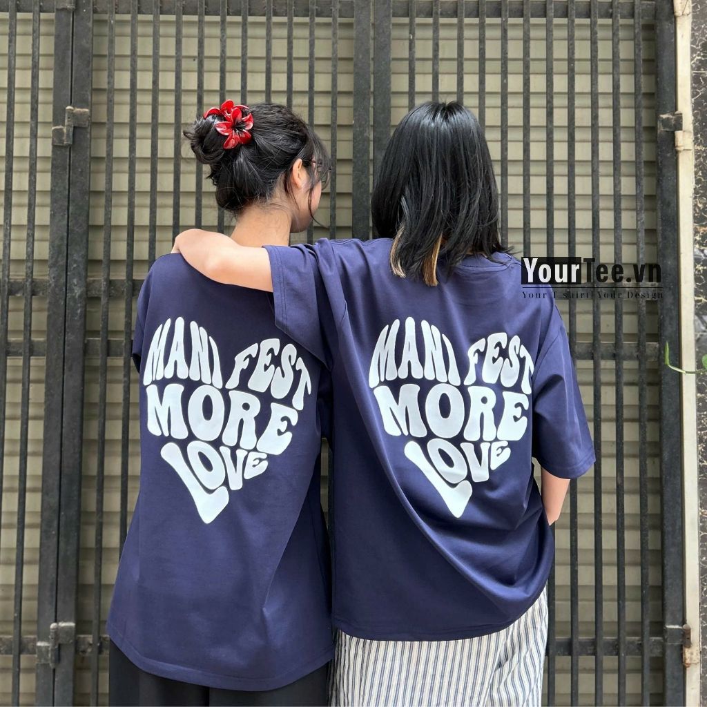 [ÁO THUN UNISEX IN TÊN] Áo Thun Form Rộng In Tên Của Bạn Và Trái Tim Lưng Chất Liệu Cotton 100% 250gsm + CÓ HỘP