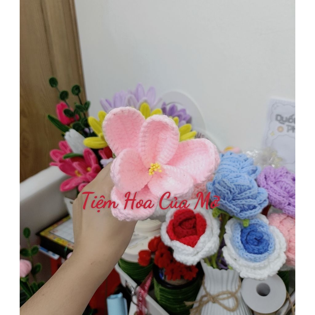 Cành Hoa Len( Hướng Dương, Tulip , Cúc , Hoa Hồng, Lavender...), Cành Hoa Len Handmade