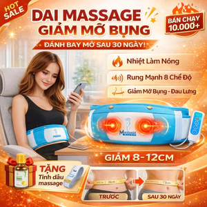 Đai Rung Massage Đốt Cháy Mỡ Thừa Belt – Giúp Giảm Cân, Giảm Mỡ Bụng, Đùi, Tay, Toàn Thân