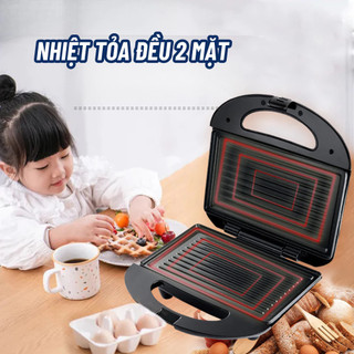 Máy Kẹp - Ép Bánh Mì Sandwich Đa Năng – Nướng BBQ Gia Đình, Công Suất 850W Tiện Dụng
