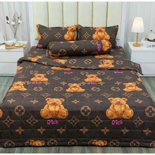 bộ 5 món chăn Ga gối gấu nâu mềm mại, thoáng mát