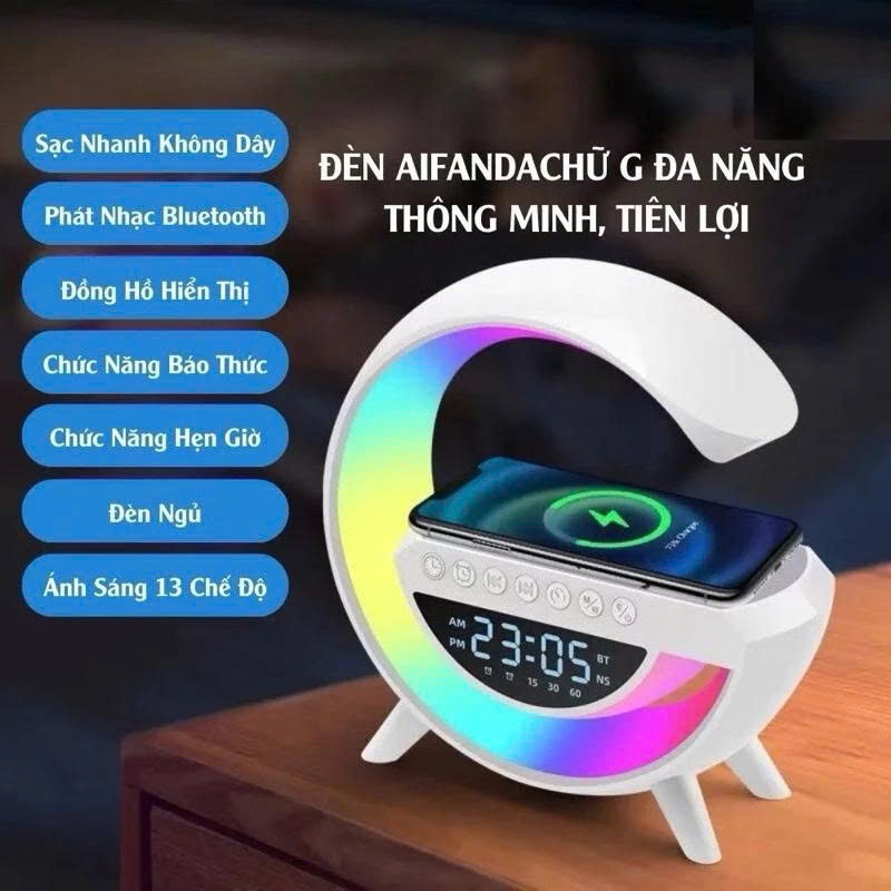 LOA BLUETOOTH CHỮ G BT-3401 ĐA NĂNG SẠC NHANH KHÔNG DÂY, ĐÈN NHÁY THEO NHẠC, THIẾT KẾ SANG TRỌNG