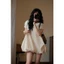 Váy bí dáng phồng Hari chất vải linen họa tiết Bi , Hoa nhí xinh xắn vintage Floral Bubble Dress Dành cho nữ