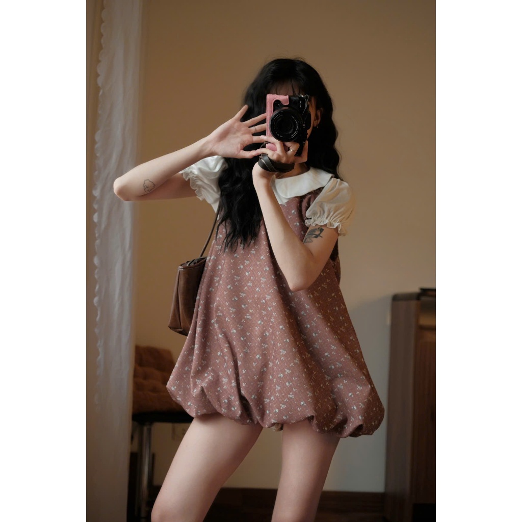 Váy Bí Dáng Phồng Chất Linen Mềm Hoa Nhí Bi Vintage Xinh Xắn – Váy Nữ Dáng Babydoll Dễ Phối Đồ Joolate Vaybi1802 _P9
