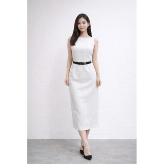 𝗗𝗼𝗿𝗮 2 -|LY LINEN| Đầm Linen cổ thuyền dáng dài KHÔNG KÈM BELT