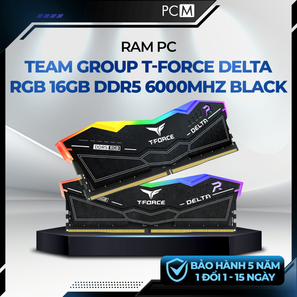 Ram PC Team Group T-Force Delta RGB 16GB DDR5 6000MHz Black ...