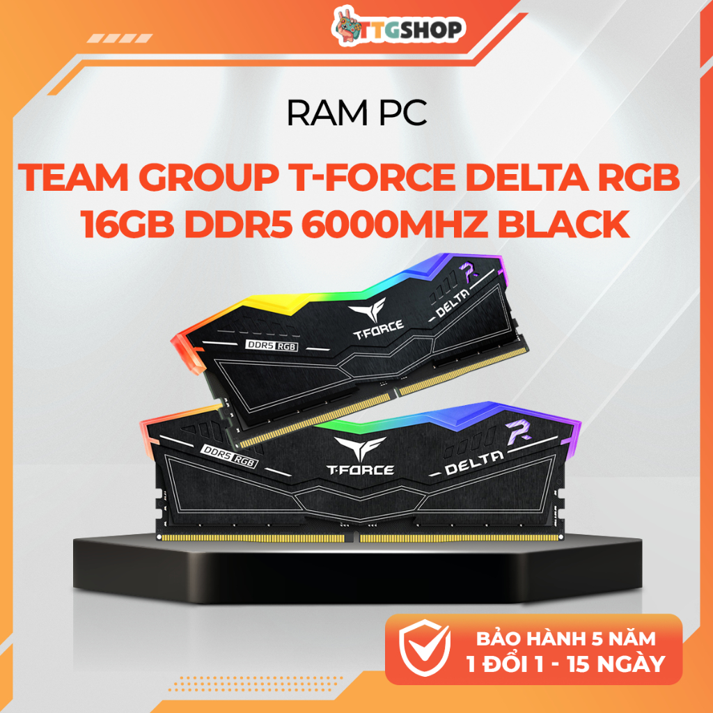 RAM DDR5 TeamGroup T-Force Delta RGB 16GB 6000MHz Black | Bus 6000 RAM ...