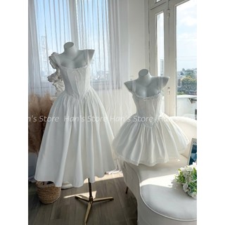 [HAN’S STORE] VÁY TIỂU THƯ CORSET TRẮNG DÁNG XOÈ –PRINCESS VINTAGE - PHỐI VAI REN (ẢNH THẬT)