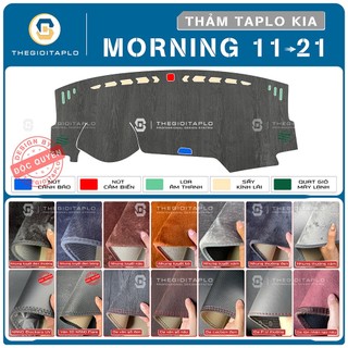 [Kia Morning 2012-2026] Thảm taplo oto da Nano Blockers UV, 3D Flare, Nhung lông tuyết viền Ziczac chống cong vênh