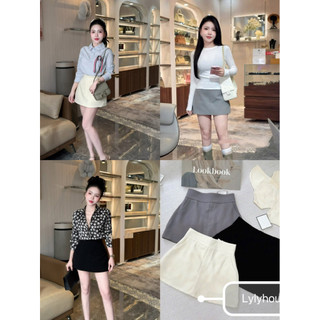 Chân váy vải cạp chỉ bản to gen bụng dáng A (có lót quần) #9003
