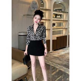 Chân váy vải cạp chỉ bản to gen bụng dáng A (có lót quần) #9003