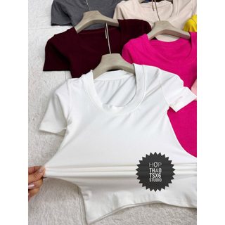 Áo phông zip mềm cộc cổ vòm
