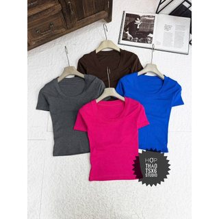 Áo phông zip mềm cộc cổ vòm
