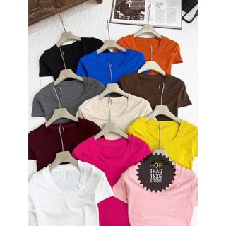 Áo phông zip mềm cộc cổ vòm