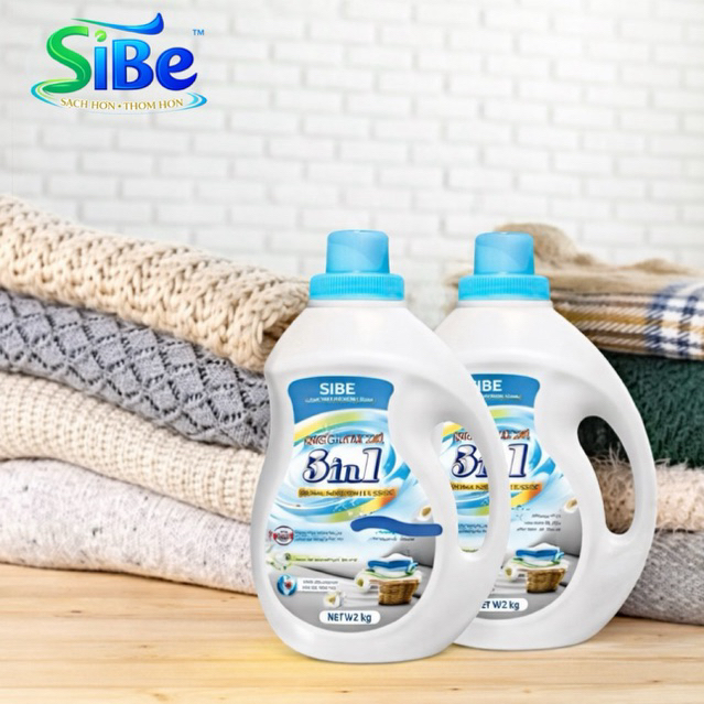 Nước giặt hương hoa SiBE 1 thùng tặng 4 túi nước giặt mix mùi